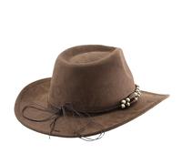 SUMMITDRAGON Popular Ethnic Hat For Masquerades Gentleman Jazzy Hat With Beaded Belt Adult Concert Popping Dancing Headwear Music Festival