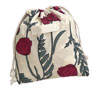 SUMMITDRAGON Portable Drawstring Cosmetic Bag With Small Flower Print Earphone Holder Storage Bags For Travel And Daily Use Stylish Drawstring Bag