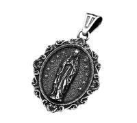 SUMMITDRAGON Portable Heart Of Jesuses Necklace Oval Medallions Craft From Sturdy Stainless Steel Accessory For Everyday Faith Necklace Gifts