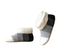 SUMMITDRAGON Unisex Thermal Fleece Lined Knitted Slipper Socks For Cold Weather Antislip Bottom Soles Indoor Floor Socks With Grip Snow Socks