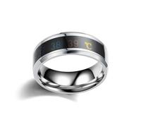 SUMMITDRAGON Waterproof Stainless Steel Rings Intelligent Temperature Sensitivity Finger Jewelry For Couples And Health Enthusiasts Adjustable Size