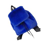 SUMMITDRAGON Women's Elegant Plush Furry Backpack Solid Color Fuzzy Drawstring Small Shoulder Bag With Flap Covers For Winter Comfort Furry Backpack