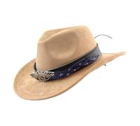 SUMMITDRAGON Woolen Homburg Panama Hat Patriotic Star Trim for Women Men Photo Props Western Unisex Wear Headwear Cowboy Hats Kids Western