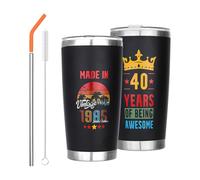 SummitEdge 40th 50th Birthday Gifts for Men Women, 20oz Travel Mug Insulated Coffee Cup Tumbler with Straw and Lid, 40th 50th Birthday Gifts for Him, 50 Year Old Present for Dad Mum Teacher Friends