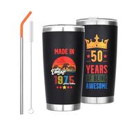 SummitEdge 40th 50th Birthday Gifts for Men Women, 20oz Travel Mug Insulated Coffee Cup Tumbler with Straw and Lid, 40th 50th Birthday Gifts for Him, 50 Year Old Present for Dad Mum Teacher Friends