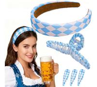 SummitEdge Pack of 5 Costume Headband Dirndl Oktoberfest Hair Accessories Headband Women's Dirndl Braided Wide Hair Band Vintage Hair Clip Large Hair Clips Women's Hair Clips Large