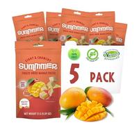 Summmer Freeze Dried Mango Slices - 5 Pack - Delicious 100% Natural Fruit Snacks, Crunchy & Healthy, No Added Sugar, Perfect On-the-Go Snack or for Baking, Smoothies, Yogurt, Oatmeal (55g)