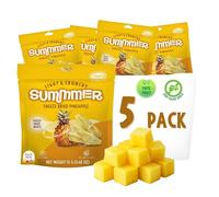 Summmer Freeze Dried Pineapple - 5 Pack - No Added Sugar Package 100% Natural Fruit Snacks (65g.)