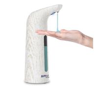 Summon The Elves Automatic Soap Dispenser Adjustable, 4 Levels Countertop Electric Battery Operated 300ML Hand Soap Dispenser with Touch-Free Sensor for Kitchen (White Grain)