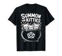 Summon The Kitties Cute Witches Cauldron Halloween T-Shirt