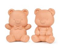 SUMMORO 2 Pcs Brown Sugar Keeper Bear - Cute Terracotta Brown Sugar Saver and Softener Disc in Food Storage Container for Food Moisture, Reusable, Soft and Fresh