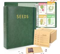 SUMMORO Seed Storage Organizer Binder-Garden Seed Packet Organizer with 50 Pack Seed Packet Sleeves That Stores 200 Seed Envelopes-100 Resealable Seed Saving Envelopes for Seed Storage, Seed Saver
