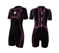 Summshall Kids Wetsuit 2.5mm Shorty One Piece Children Wetsuits UV Protection Back Zip Thermal Swimsuits for Boys Girls Keep Warm Stretch Diving Suit for Water Sport