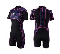 Summshall Kids Wetsuit 2.5mm Shorty One Piece Diving Suits UV Protection Back Zip Swimsuits for Boys Girls Toddlers Keep Warm for Diving,Swimming,Surfing Water Sport