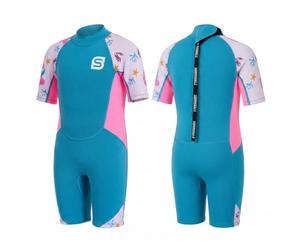 Summshall Kids Wetsuit - 2mm Neoprene Thermal Shorty Swimsuit for Boys Girls Toddler | Flexible, Warm, UPF50+Sun Protection for Swimming, Surfing, Water Park, Beach Water Sports