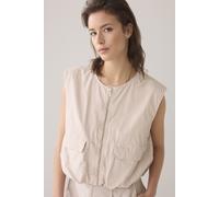 Summum Woman Gilet Summer Plain Weave Pebble Beige size M | Vests Outlet | Women | Brown M