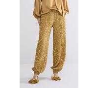 Summum Woman Pants Sequins Velours Camel Brown size 40 | Sweatpants Outlet | Women | Brown 40