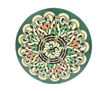 summvox 12 inch Wooden Ocean Drum Sound Healing Wave Drum, Onomatopoeic Hand Drum, Pleasant sound Release Pressure, Gift For Yoga Meditation Performance Accompaniment (Green Flower)