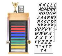 SUMNACON 10-belt Martial Arts Belt Display Rack with Medals Hanger, Dustproof Taekwondo Karate Belt Display Holder with Trophy Rack Hanging Medal Case for Jiu Jitsu Learner (No Belts)