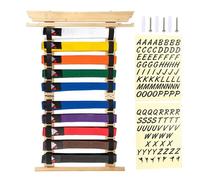 SUMNACON 10 Belts Bamboo Martial Arts Belt Holder, Karate Taekwondo Belt Organizer Wall Martial Arts Belt Display Rack Belt Medal Display Holder for Martial Arts Karate Taekwondo Learners (No Belts)