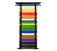 SUMNACON 12 Belts Bamboo Martial Arts Belt Display Rack, Black Detachable Karate Taekwondo Belt Organizer Wall Belt Medal Display Holder for Taekwondo Karate Learners (No Belts)