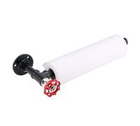 Sumnacon 13 Inch Industrial Pipe Paper Towel Holder - Wall Mounted Iron Vintage Tissue Holder with Hardware, Heavy Duty Rustic Hand Towel Bar Rack for Bathroom, Kitchen, Red Handle