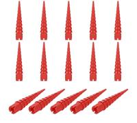 SUMNACON 15 Pcs Adjustable Wood Anchors Wall Anchors, Plastic Fixing Stripped Screw Hole Repair Kit Door Window Hinge Screw Hole Anchor, Screw Anchor Suitable with Screws Sizes #2 to #16 (Red)