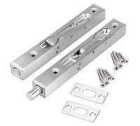 Sumnacon 2 Pcs Door Flush Bolt - 6 Inch Concealed Security Door Lock for French Doors,Composite Doors,Wood Doors,Double Doors,Dummy Doors,Brush Stainless Steel Finish