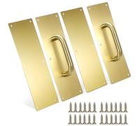Sumnacon 2 Set 12" Stainess Steel Door Handle Pull & Push Plate - Heavy Duty Gold Gate Handle Bar for Home/Office/Warehouse/Public,Suitable of Wooden/Composite Door with Screws,Brushed