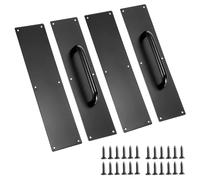 Sumnacon 2 Set 16" Stainess Steel Door Handle Pull & Push Plate - Heavy Duty Gate Handle Bar for Home/Office/Warehouse/Public,Suitable of Wooden/Composite Door with Screws, Brushed (Black)