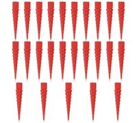 SUMNACON 25 Pcs Adjustable Wood Anchors Wall Anchors, Plastic Fixing Stripped Screw Hole Repair Kit Door Window Hinge Screw Hole Anchor, Screw Anchor Suitable with Screws Sizes #2 to #16 (Red)