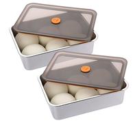 SUMNACON 2pcs Stainless Steel Pizza Dough Proofing Box with Lid, 4200ml