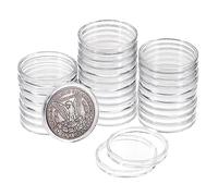 SUMNACON 30 Packs Clear Acrylic Coin Holder Capsules, Round 39mm Coin Collection Box Commemorative Coin Capsules Container for 39mm 1 oz Silver and Copper Rounds，Somali Elephant