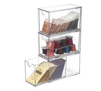 SUMNACON 3pcs Acrylic Tea Packet Drawer Organizer, Clear 16.2*7*9cm