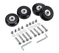 Sumnacon 4Pcs 43x18mm Luggage Suitcase Replacement Wheels, Rubber Swivel Caster Wheels Bearings Repair Kits