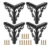 Sumnacon 4Pcs Modern Sofa Legs Furniture Accessories of Table Cabinet Metal Feets Stainless Steel Furniture Legs with Screws (Black 15CM)