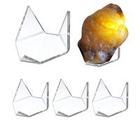 SUMNACON 5Pcs Triangle Clear Acrylic Display Stand Holder Geode Rock Mineral Agate Fossil Coral Display Stand, Large