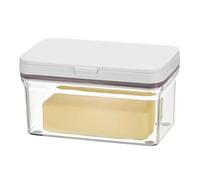 SUMNACON Clear Butter Dish Container with White Lid and Matching Knife | Plastic Countertop Butter Storage Container Holder Butter Keeper Tray for West East Coast Butter