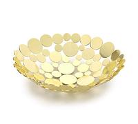 SumnaCon Countertop Metal Fruit Storage Bowl - Kitchen & Dining Table Display Basket - Gold
