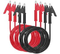 Sumnacon Dual Ended Crocodile Alligator Clips, 15A Test Lead Wire Cable with Insulators Clips, 4 Pcs 6.6 Ft/2M Test Flexible Cable with Protective Jack Copper Clamps for Electrical Testing