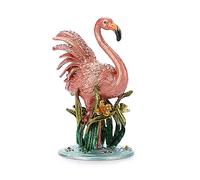 SUMNACON Mini Flamingo Style Jewelry Trinket Box, Decorative Enamel Hinged Small Jewelry Organizer Trinket Case, Wedding Ring Box Earrings Organizer Necklace Holder for Women Girls