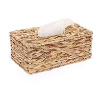 Sumnacon Rectangular Woven Tissue Box Cover - Natural Water Hyacinth Wicker Tissue Box Holder, Decorative Napkin Paper Holder for Bedroom Bathroom Home Office Store Decor