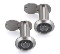 Sumnacon Safety Door Viewer,Solid Brass 220-degree Door Viewer/Peephole with Heavy Duty Rotating Privacy Cover for 1-3/8" to 2-1/6" Doors, Durable Door Viewer for Home Office Hotel (2 Pcs Silver)