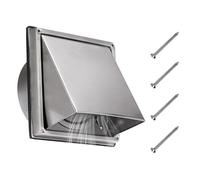 SUMNACON Stainless Steel 6 inch Dryer Vent Cover with Removable Cover, Square Wall Vent Waterproof Wall Extractor Grill Air Vent Cover for Indoor or Outdoor