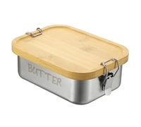 SUMNACON Stainless Steel Butter Dish Container with Bamboo Lid, 850ml Household Kitchen Butter Holder Countertop Butter Keeper Holds 1 West Coast Butter for Refrigerator (No Butter)