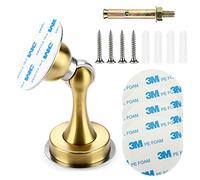 Sumnacon Sturdy Magnetic Door Stopper - Stainless Steel Door Stopper with Magnet for Wall Floor, Sturdy Magnetic Doorstop Holder with Adhesive Tape & Screws for Home Office, Gold