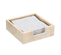 Sumnacon Travertine Cocktail Napkin Holder for Table, 6.2" x 6.2", Square Napkin Holders Small Napkin Tray, Flat Modern Napkin Dispenser for Kitchen, Countertop, Dining Table, Party, Bar