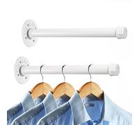 Sumnacon Wall Mounted Clothes Rack for Wardrobe, 2Pcs 12 Inch, White