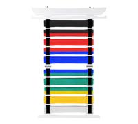 SUMNACON White 10 Belts Bamboo Martial Arts Belt Holder, Karate Taekwondo Belt Organizer Wall Martial Arts Belt Display Rack Belt Medal Display Holder for Karate Taekwondo Learners (No Belts)