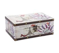 SUMNACON Wooden PU Leather Treasure Box Storage Jewelry Box, Decorative Rectangle Trinket Box Keepsakes Box Treasure Organizer for Collection, Gift, Home Decoration, 23x16x9cm (Tower Lavender)